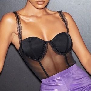 sweetheart mesh bodysuit